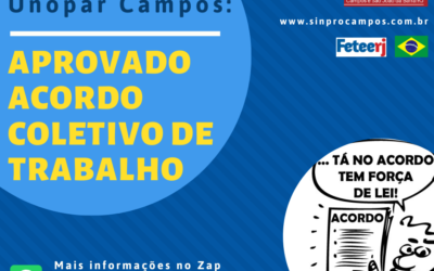 SINPRO CAMPOS/SJB FECHA ACORDO PARA OS PROFESSORES DA UNOPAR